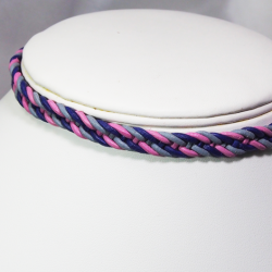 Choker - Hand woven leather Blodwyn - Choker - Laiton argenté